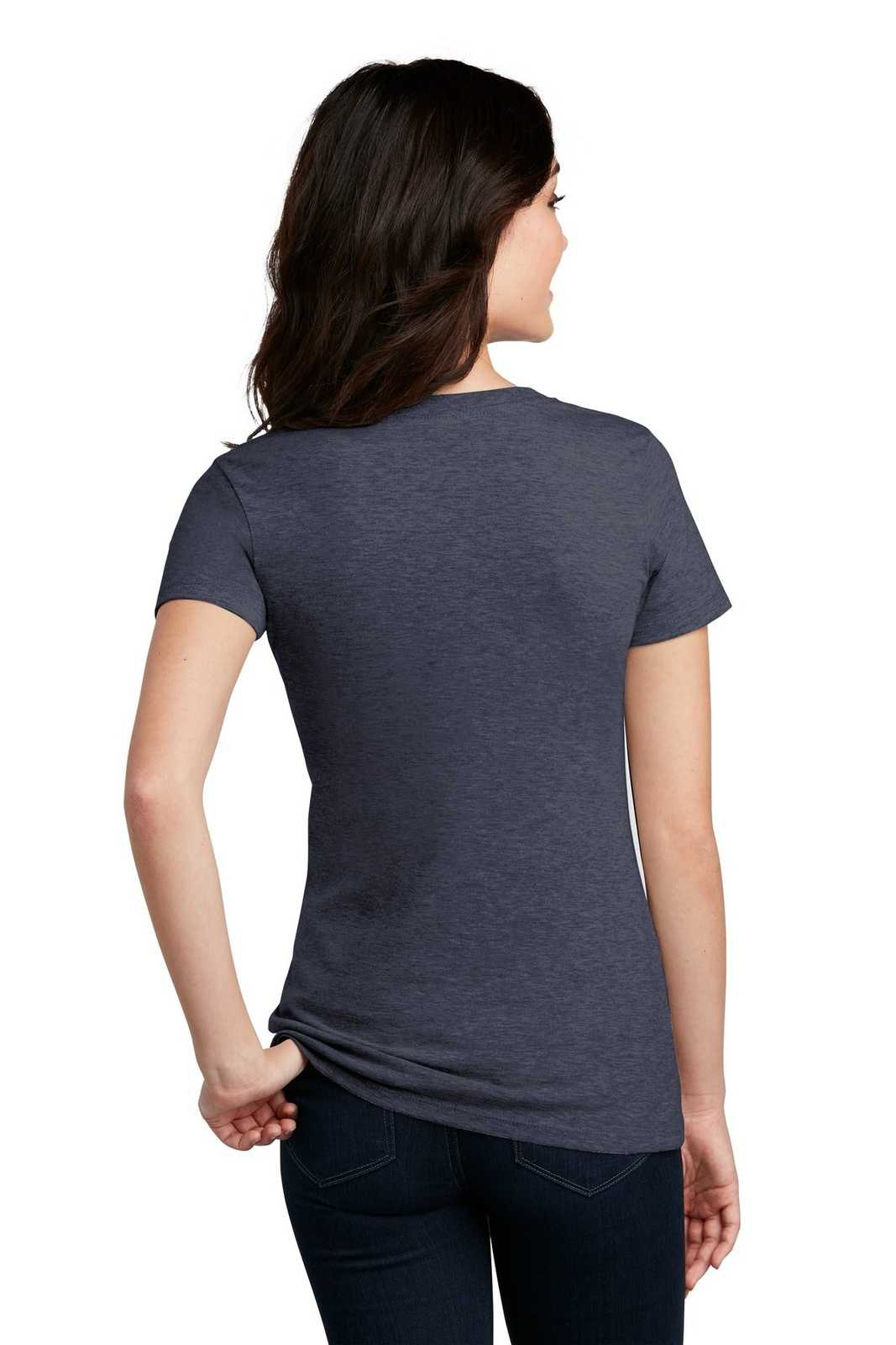 District DM1190L Women's Perfect Blend V-Neck Tee - Heathered Navy - HIT a Double - 1