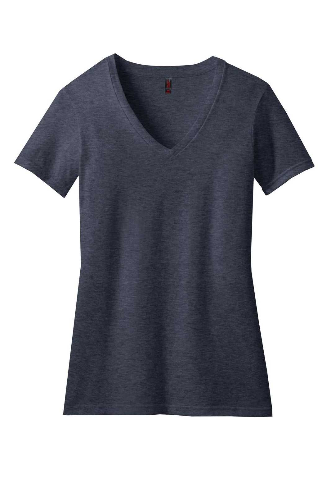District DM1190L Women&#39;s Perfect Blend V-Neck Tee - Heathered Navy - HIT a Double - 5