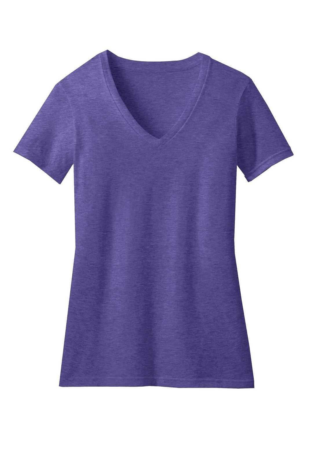 District DM1190L Women&#39;s Perfect Blend V-Neck Tee - Heathered Purple - HIT a Double - 5