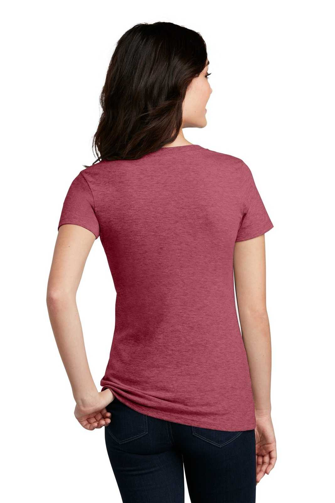 District DM1190L Women&#39;s Perfect Blend V-Neck Tee - Heathered Red - HIT a Double - 2