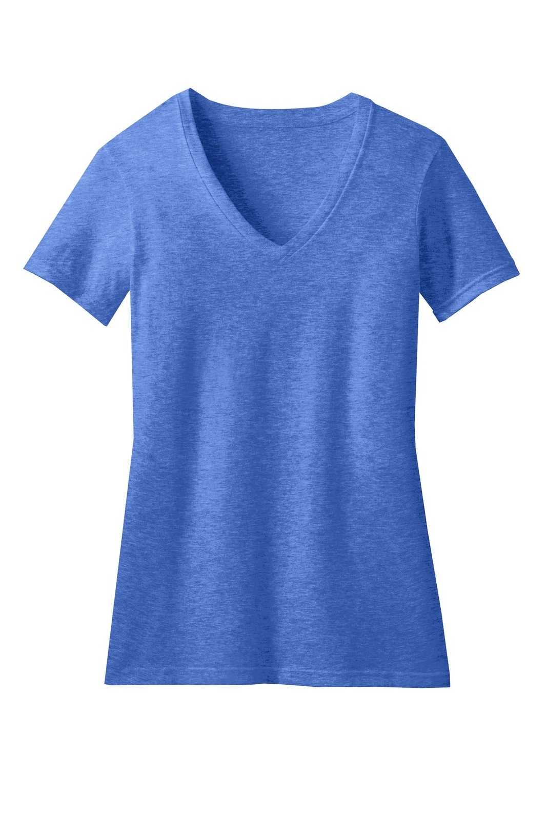 District DM1190L Women&#39;s Perfect Blend V-Neck Tee - Heathered Royal - HIT a Double - 5