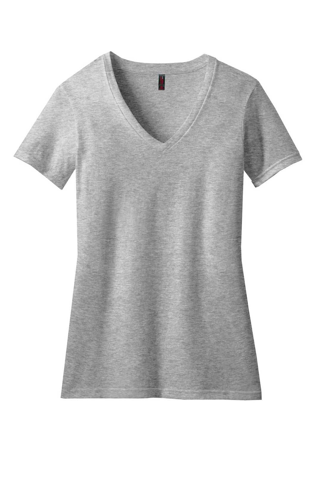 District DM1190L Women&#39;s Perfect Blend V-Neck Tee - Light Heather Gray - HIT a Double - 5