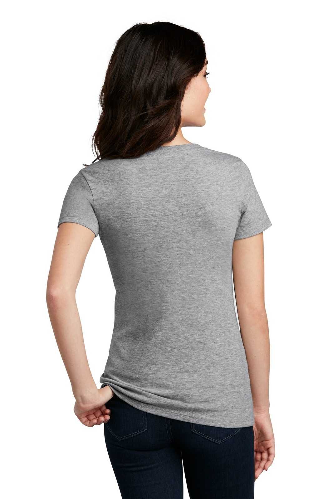 District DM1190L Women's Perfect Blend V-Neck Tee - Light Heather Gray - HIT a Double - 1