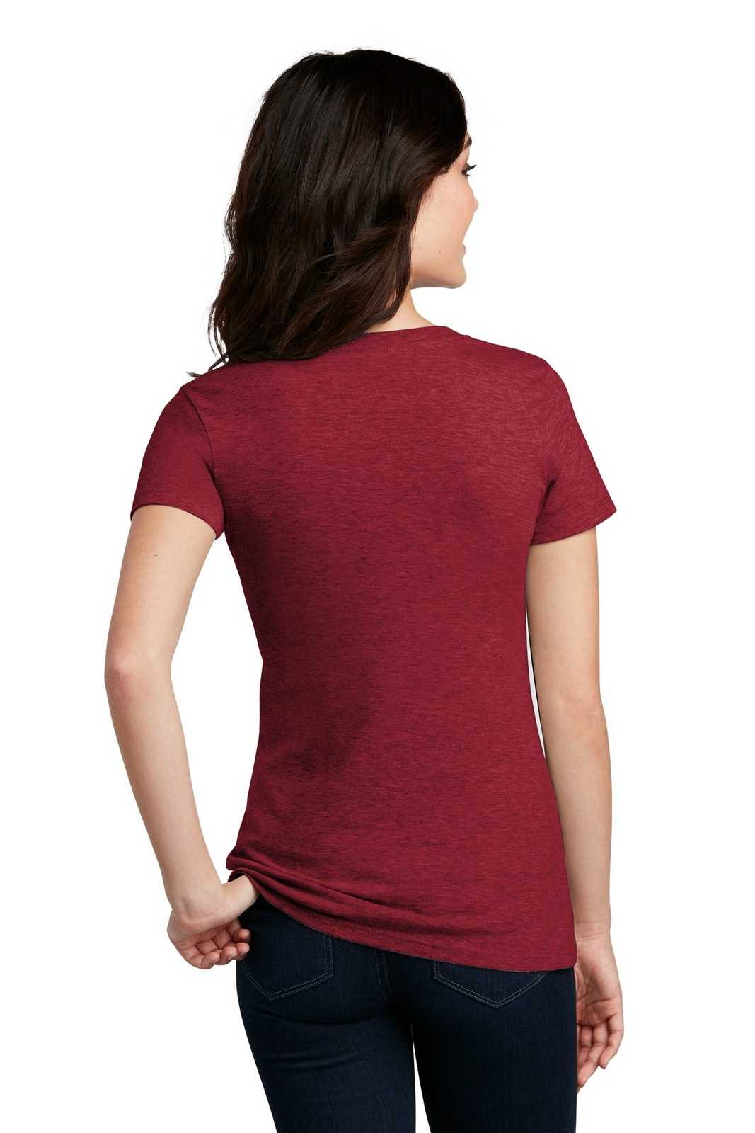 District DM1190L Women's Perfect Blend V-Neck Tee - Red Fleck - HIT a Double - 1