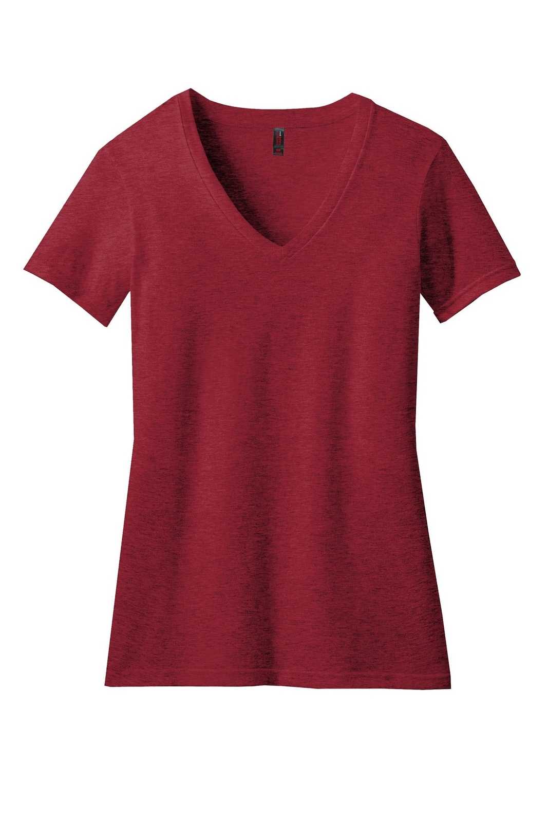 District DM1190L Women&#39;s Perfect Blend V-Neck Tee - Red Fleck - HIT a Double - 5