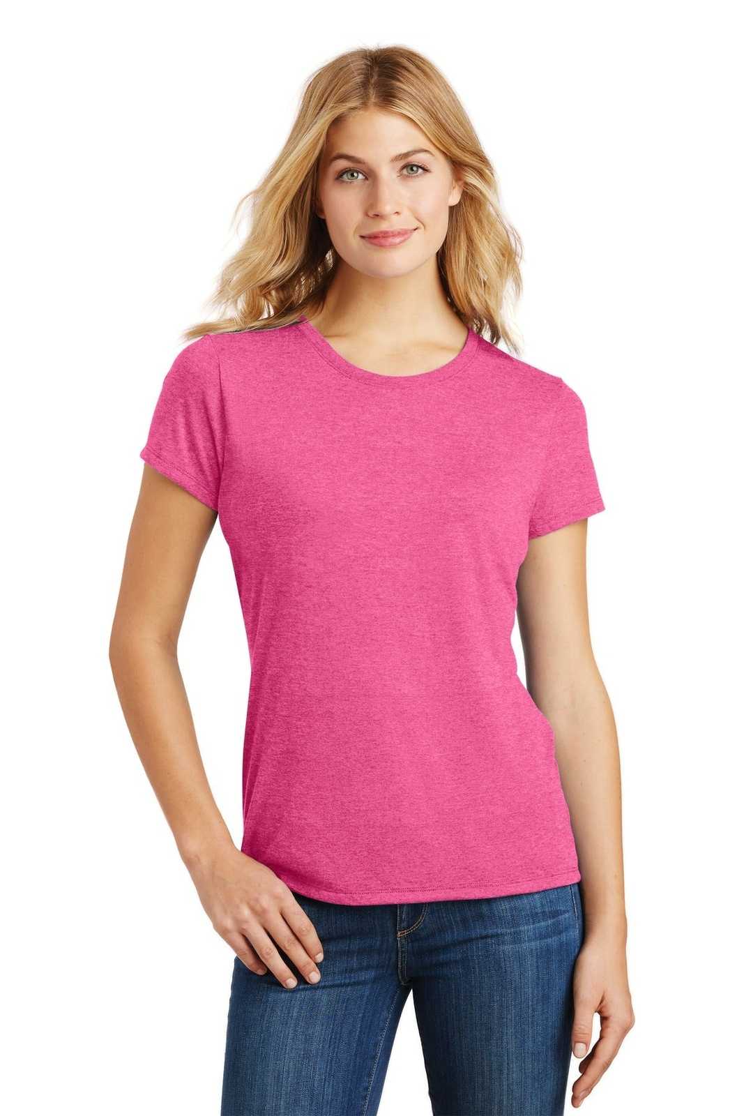 District DM130L Women's Perfect Tri Tee - Fuchsia Frost - HIT a Double - 1