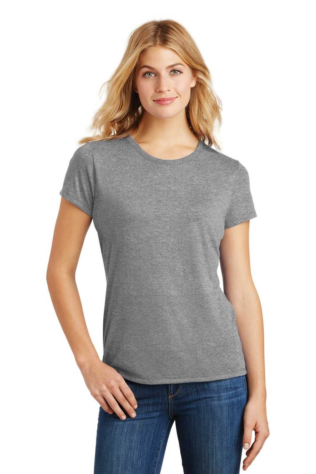 District DM130L Women&#39;s Perfect Tri Tee - Gray Frost - HIT a Double - 1