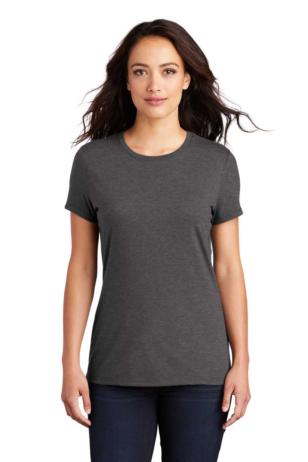 District DM130L Women&#39;s Perfect Tri Tee - Heathered Charcoal - HIT a Double - 1