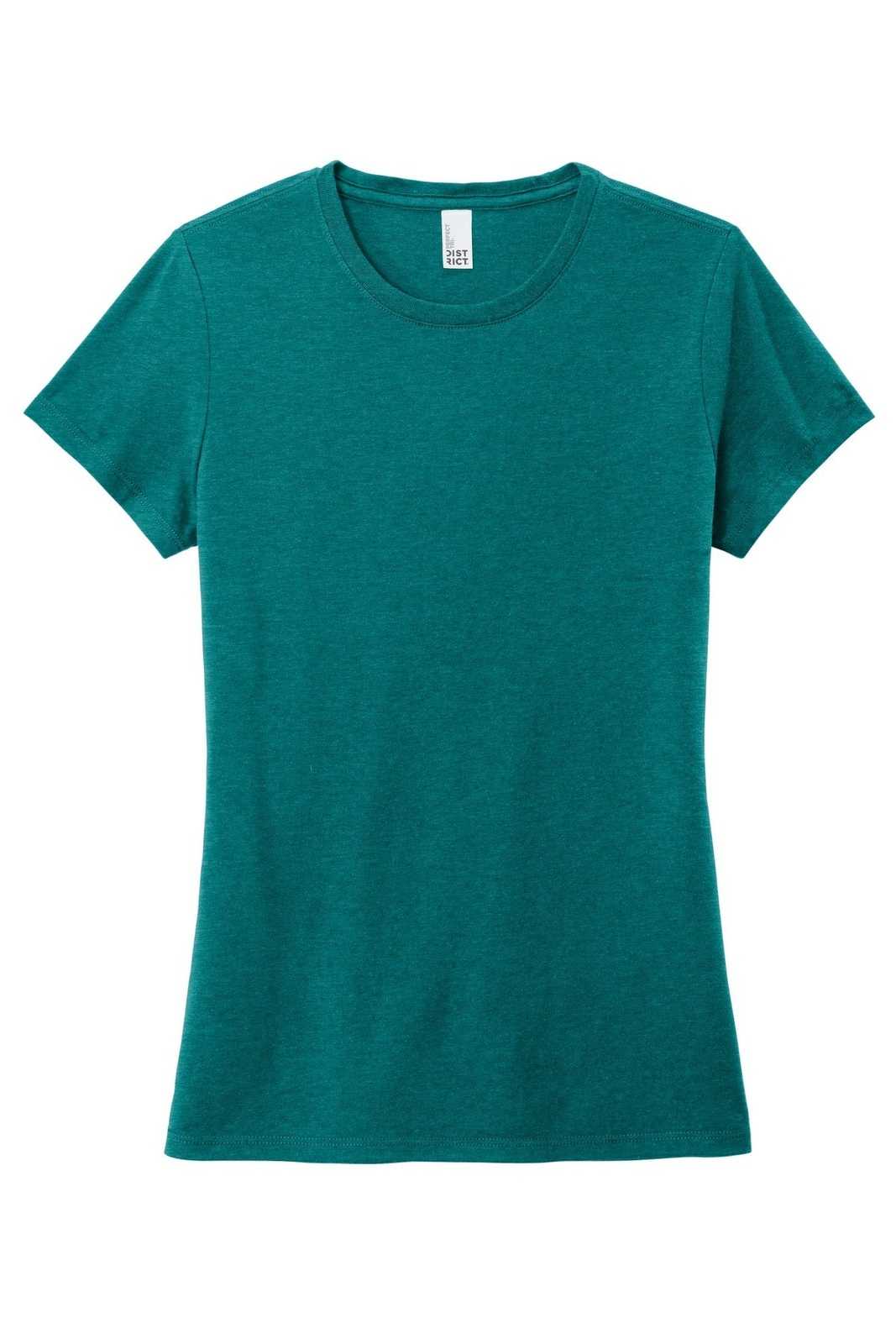 District DM130L Women&#39;s Perfect Tri Tee - Heathered Teal - HIT a Double - 5