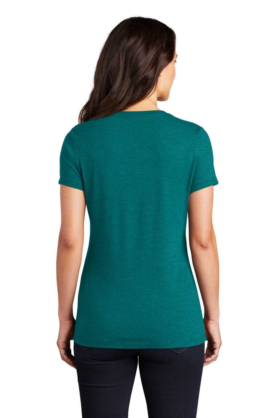 District DM130L Women's Perfect Tri Tee - Heathered Teal - HIT a Double - 1