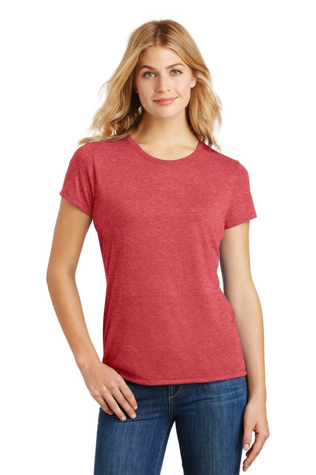 District DM130L Women's Perfect Tri Tee - Red Frost - HIT a Double - 1