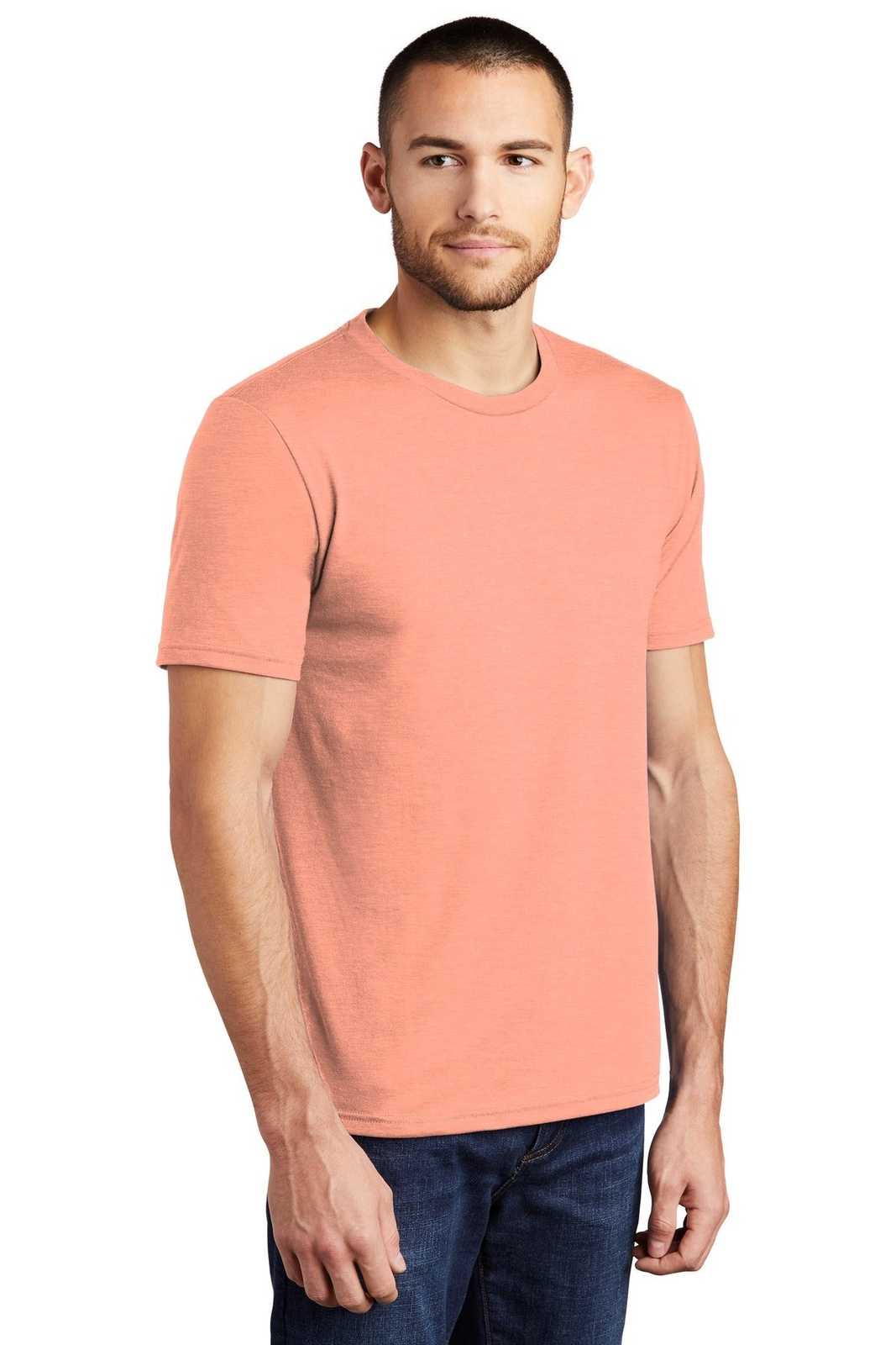 District DM130 Perfect Tri Tee - Heathered Dusty Peach - HIT a Double - 4