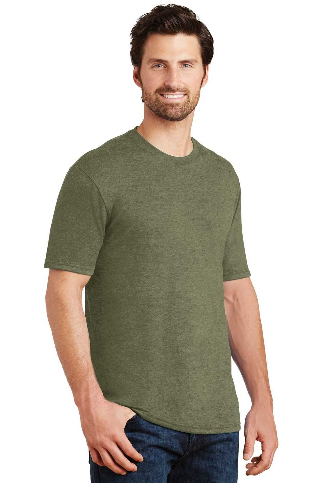 District DM130 Perfect Tri Tee - Military Green Frost - HIT a Double - 4