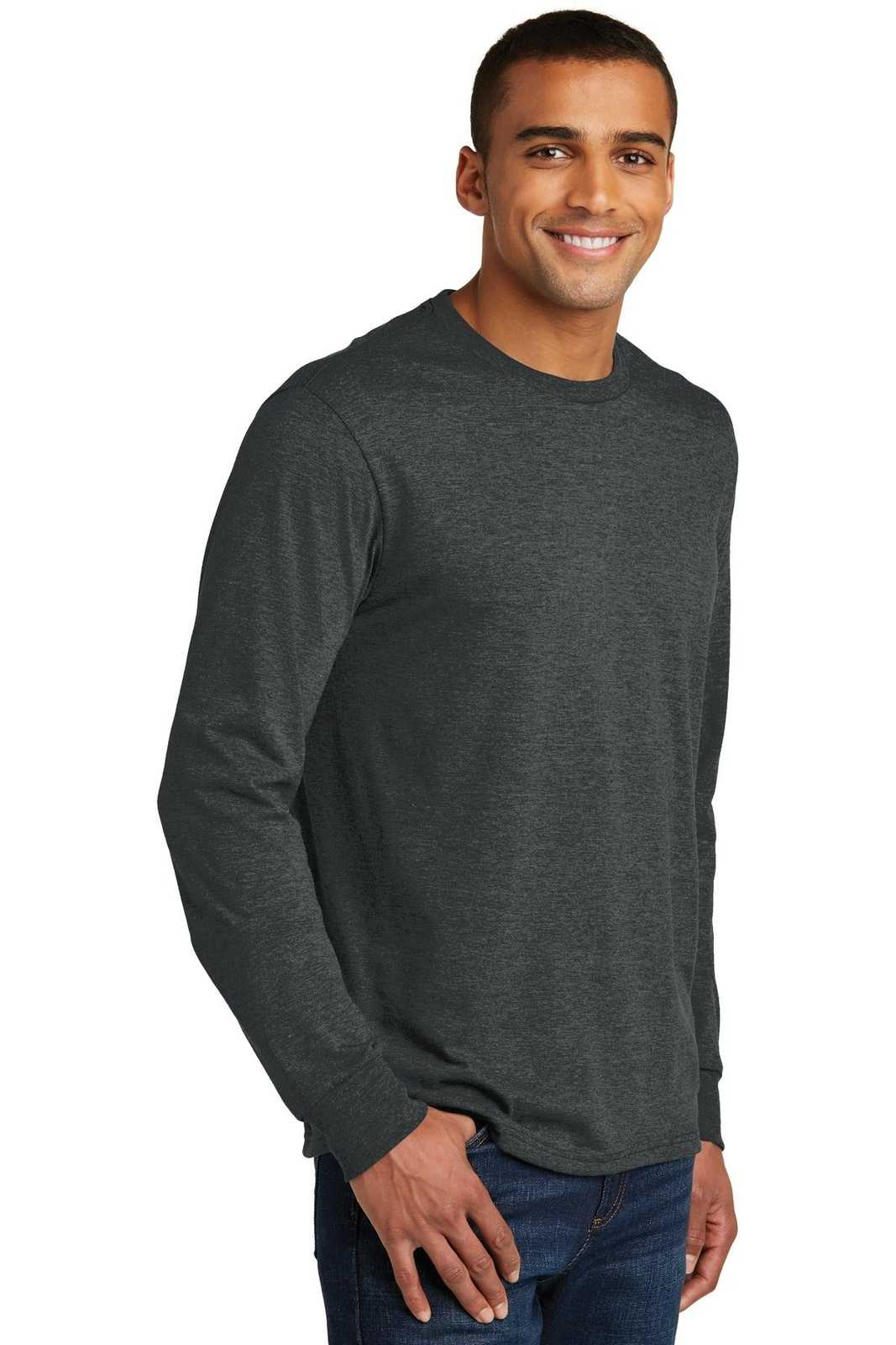 District DM132 Perfect Tri Long Sleeve Tee - Black Frost - HIT a Double - 4