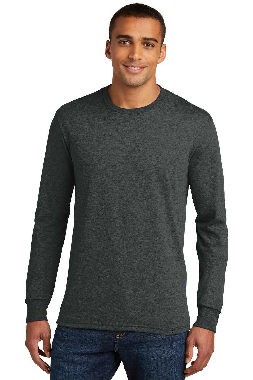 District DM132 Perfect Tri Long Sleeve Tee - Black Frost - HIT a Double - 1