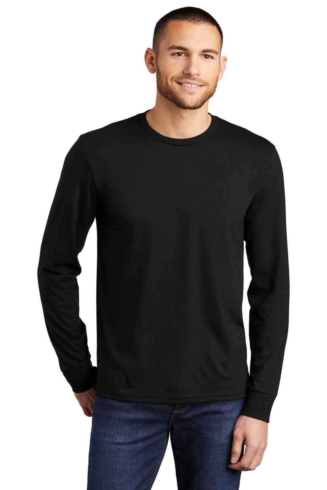 District DM132 Perfect Tri Long Sleeve Tee - Black - HIT a Double - 1