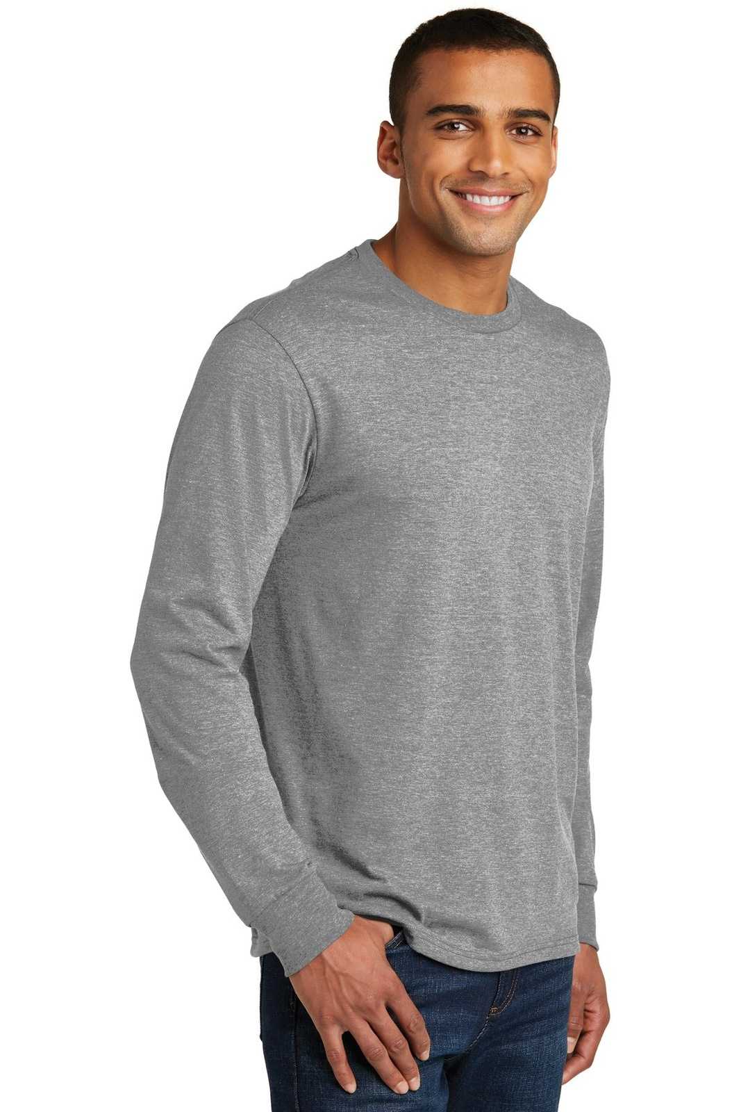 District DM132 Perfect Tri Long Sleeve Tee - Gray Frost - HIT a Double - 4