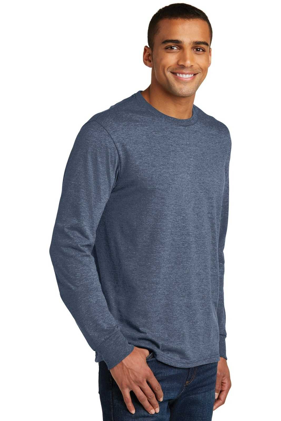 District DM132 Perfect Tri Long Sleeve Tee - Navy Frost - HIT a Double - 4
