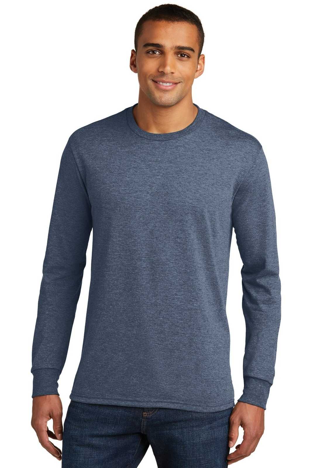 District DM132 Perfect Tri Long Sleeve Tee - Navy Frost - HIT a Double - 1