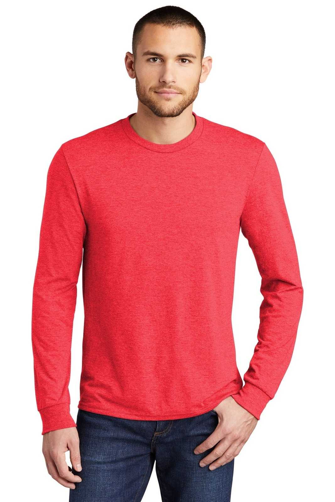 District DM132 Perfect Tri Long Sleeve Tee - Red Frost - HIT a Double - 1
