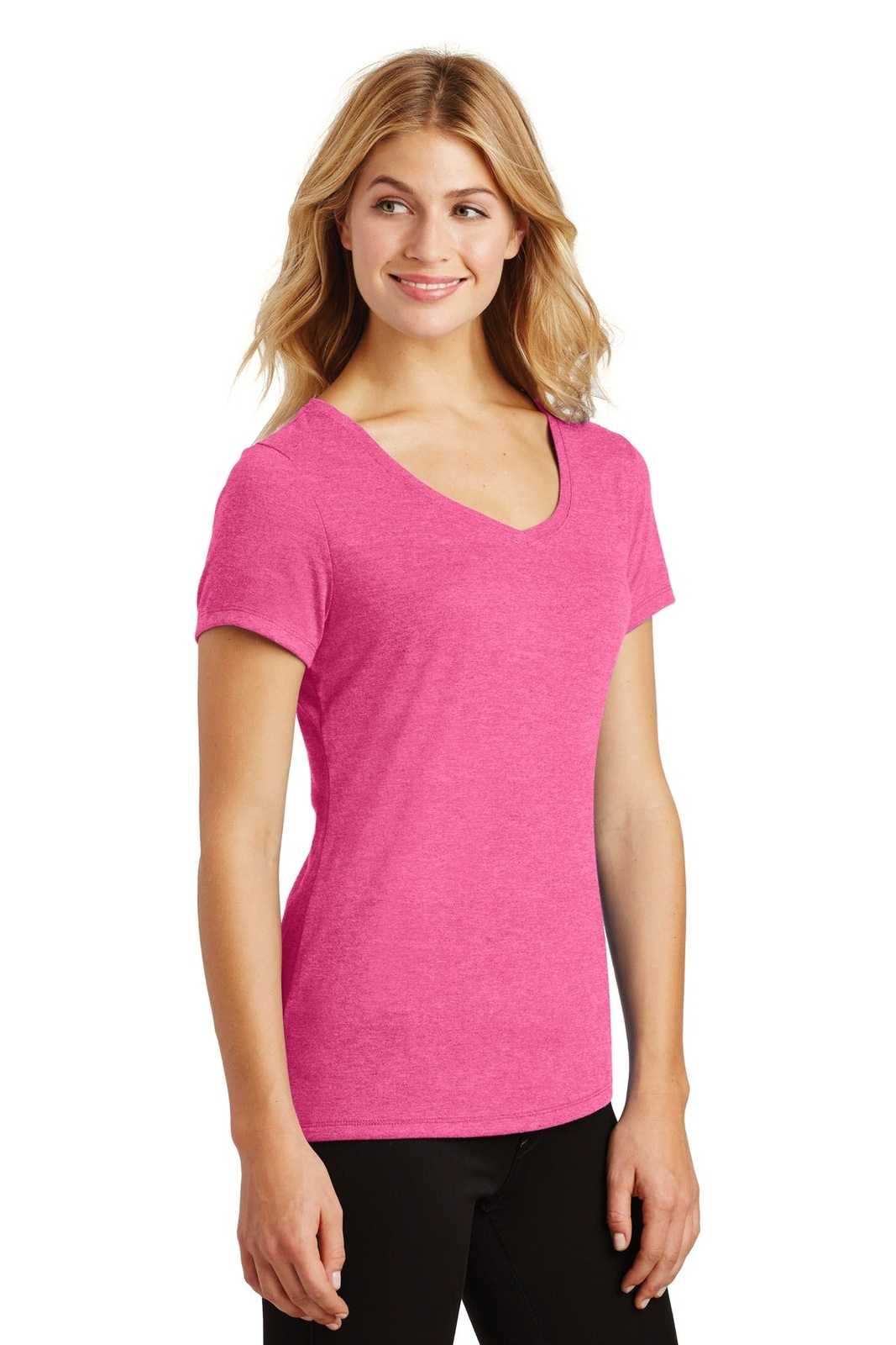 District DM1350L Women&#39;s Perfect Tri V-Neck Tee - Fuchsia Frost - HIT a Double - 4