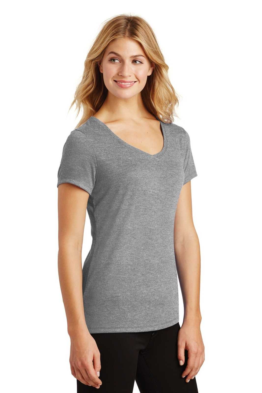 District DM1350L Women&#39;s Perfect Tri V-Neck Tee - Gray Frost - HIT a Double - 4