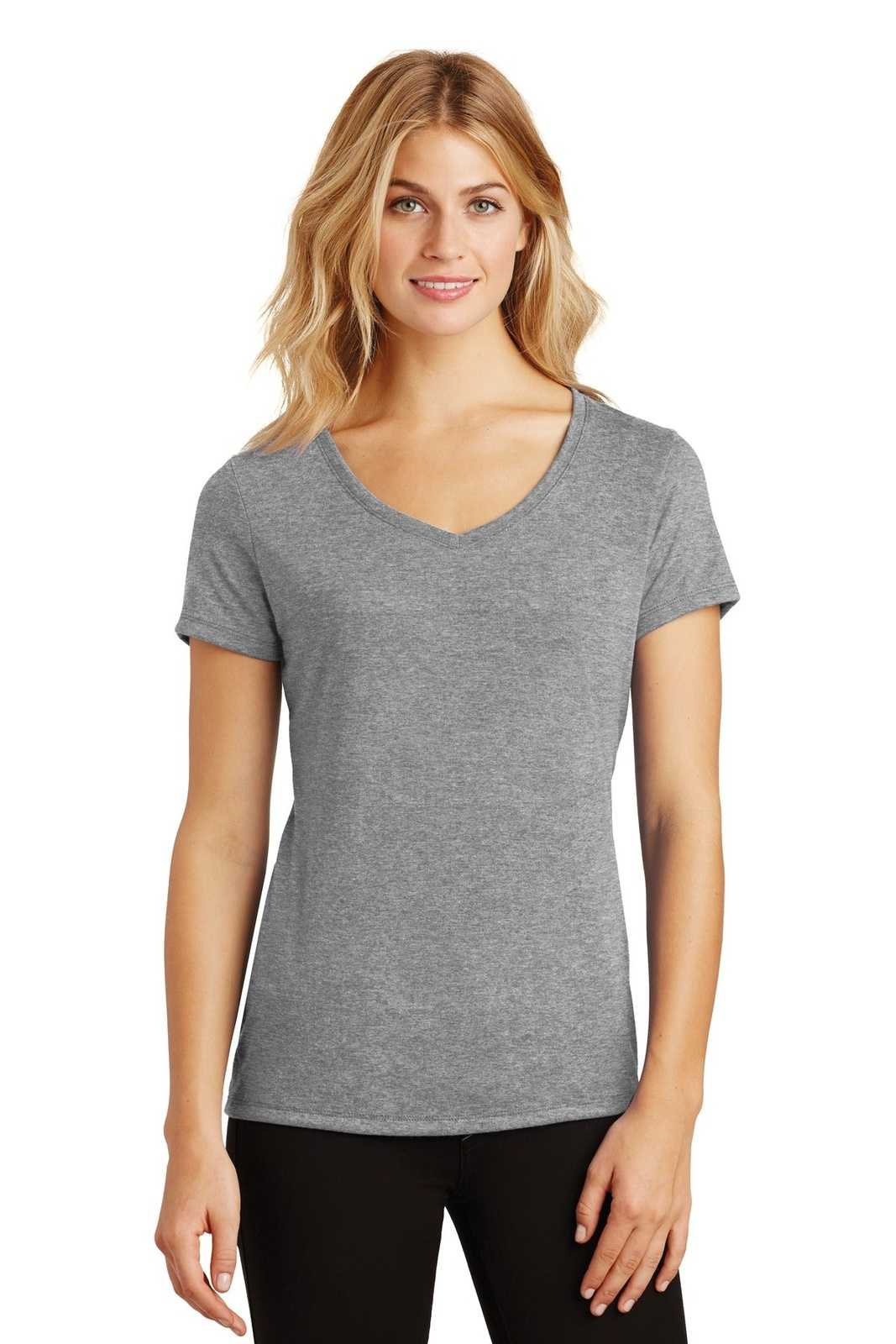 District DM1350L Women&#39;s Perfect Tri V-Neck Tee - Gray Frost - HIT a Double - 1