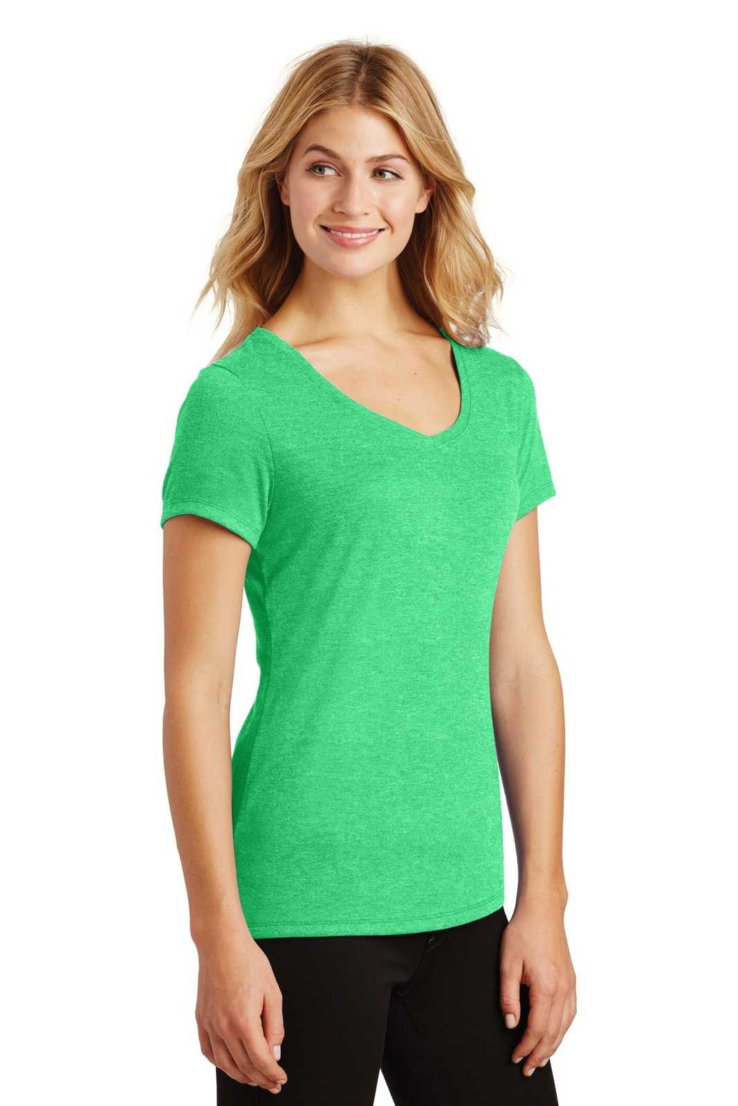 District DM1350L Women&#39;s Perfect Tri V-Neck Tee - Green Frost - HIT a Double - 4