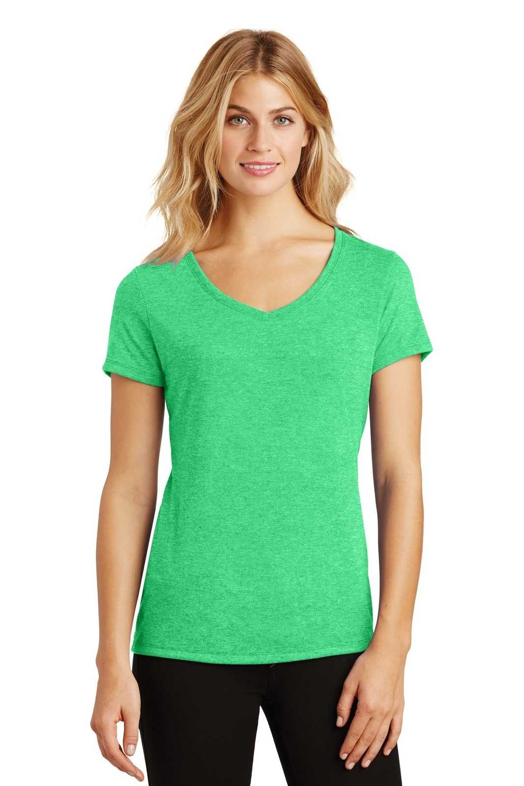 District DM1350L Women's Perfect Tri V-Neck Tee - Green Frost - HIT a Double - 1