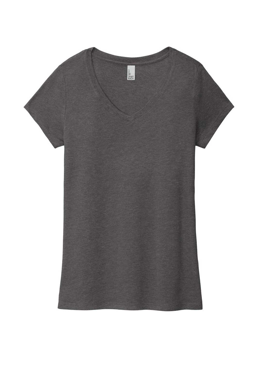 District DM1350L Women&#39;s Perfect Tri V-Neck Tee - Heathered Charcoal - HIT a Double - 2