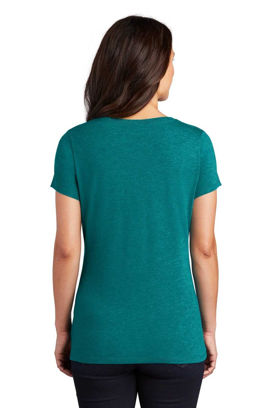 District DM1350L Women&#39;s Perfect Tri V-Neck Tee - Heathered Teal - HIT a Double - 2