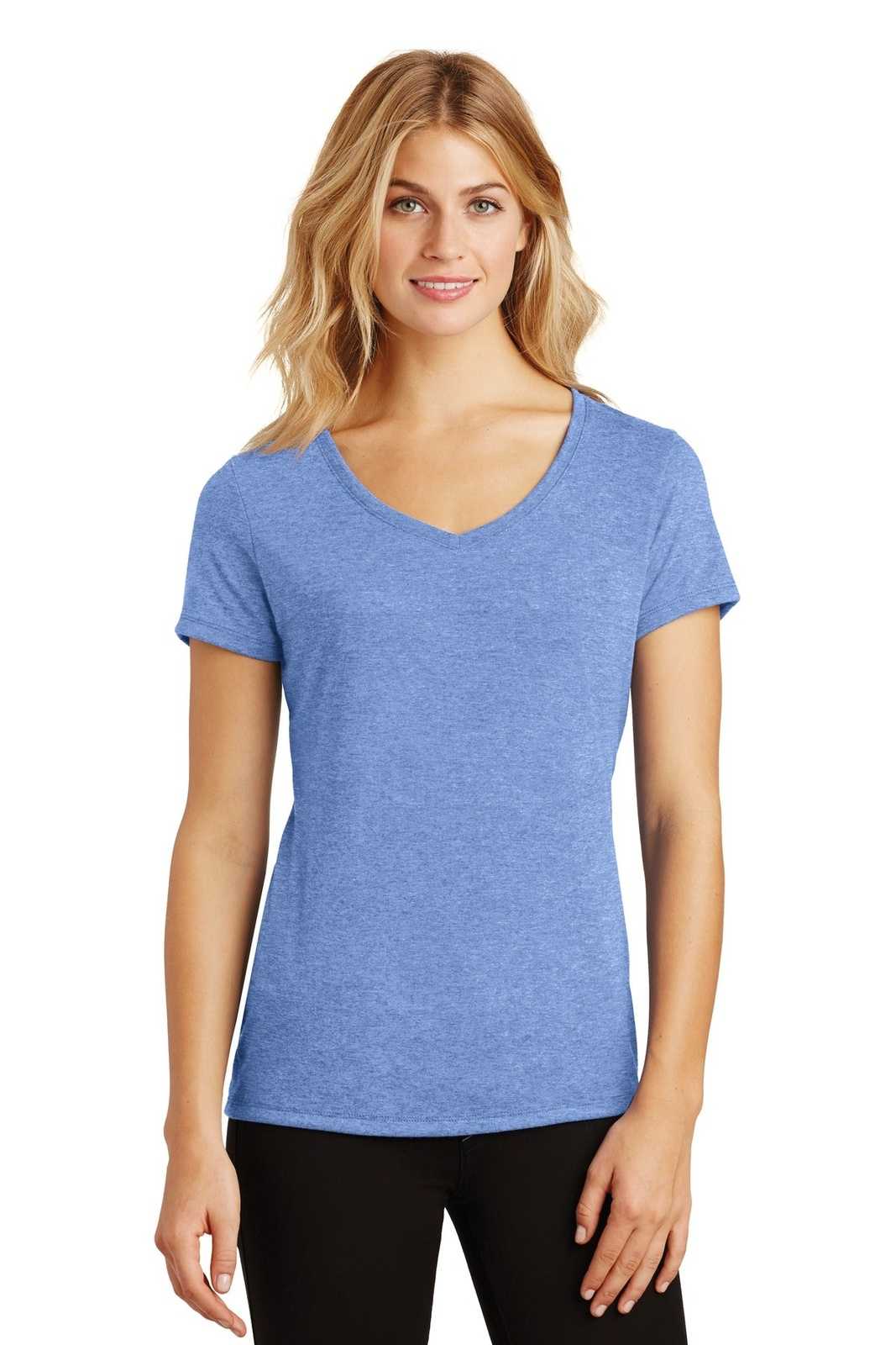 District DM1350L Women&#39;s Perfect Tri V-Neck Tee - Maritime Frost - HIT a Double - 1
