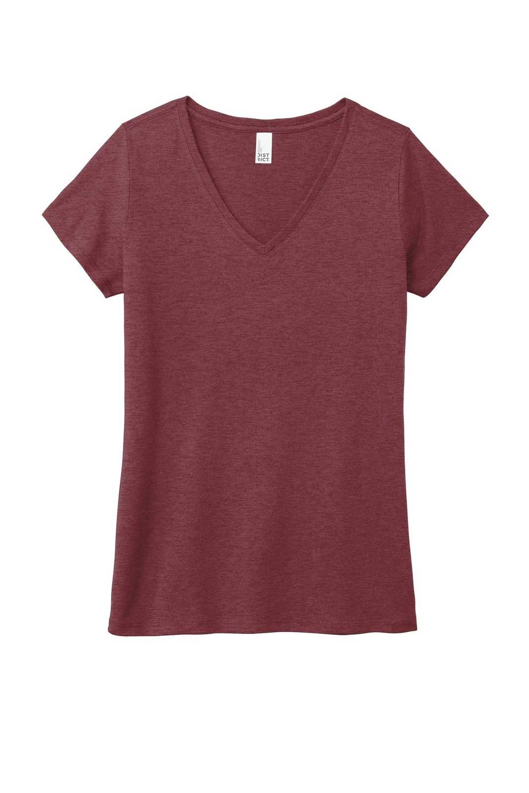 District DM1350L Women&#39;s Perfect Tri V-Neck Tee - Maroon Frost - HIT a Double - 2