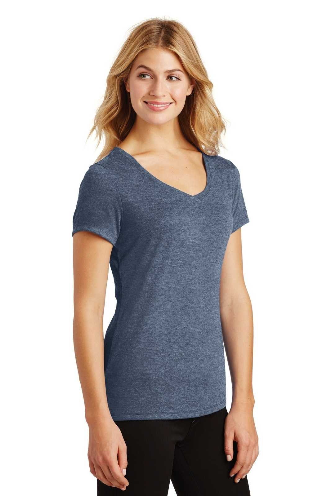 District DM1350L Women&#39;s Perfect Tri V-Neck Tee - Navy Frost - HIT a Double - 4