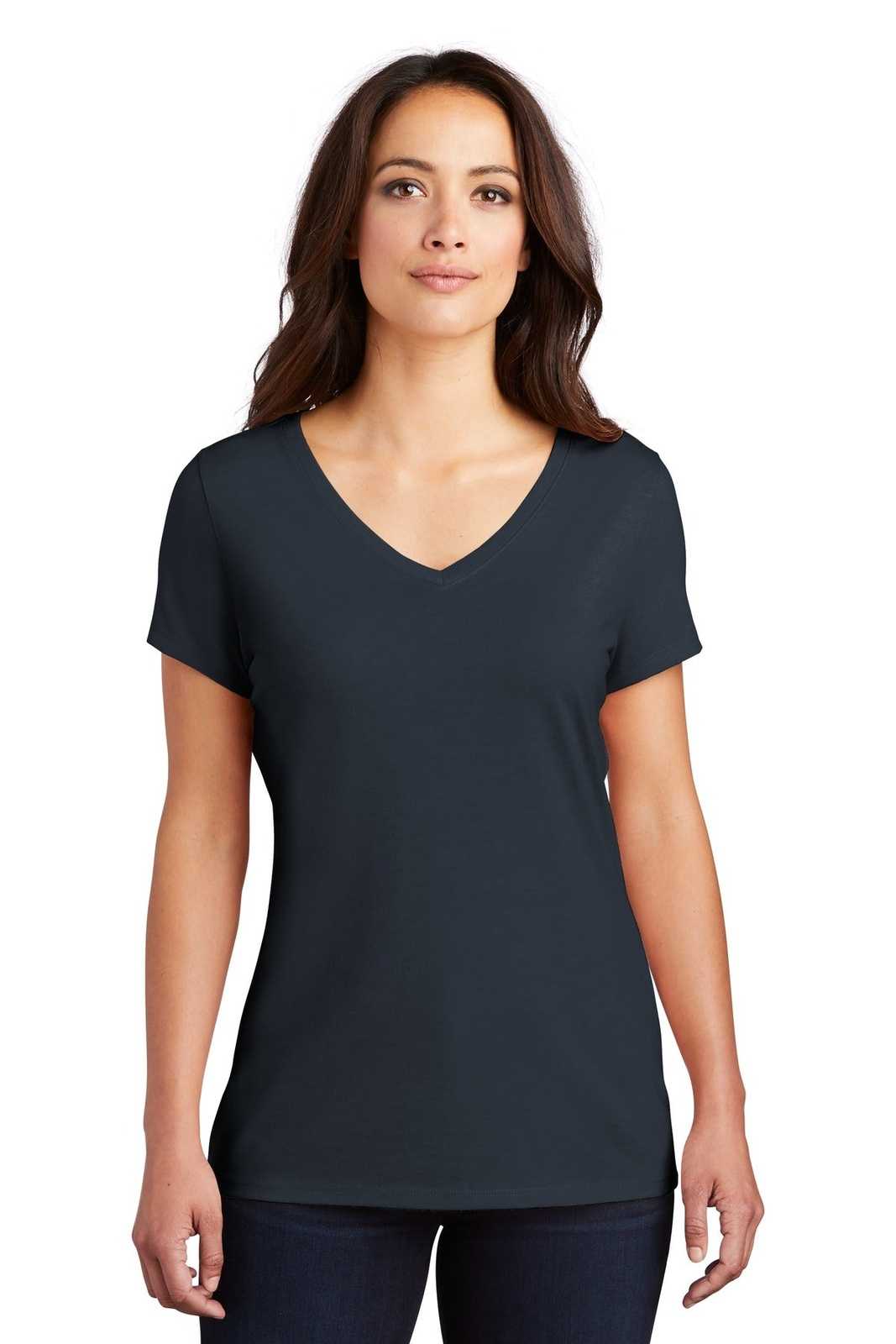 District DM1350L Women&#39;s Perfect Tri V-Neck Tee - New Navy - HIT a Double - 1