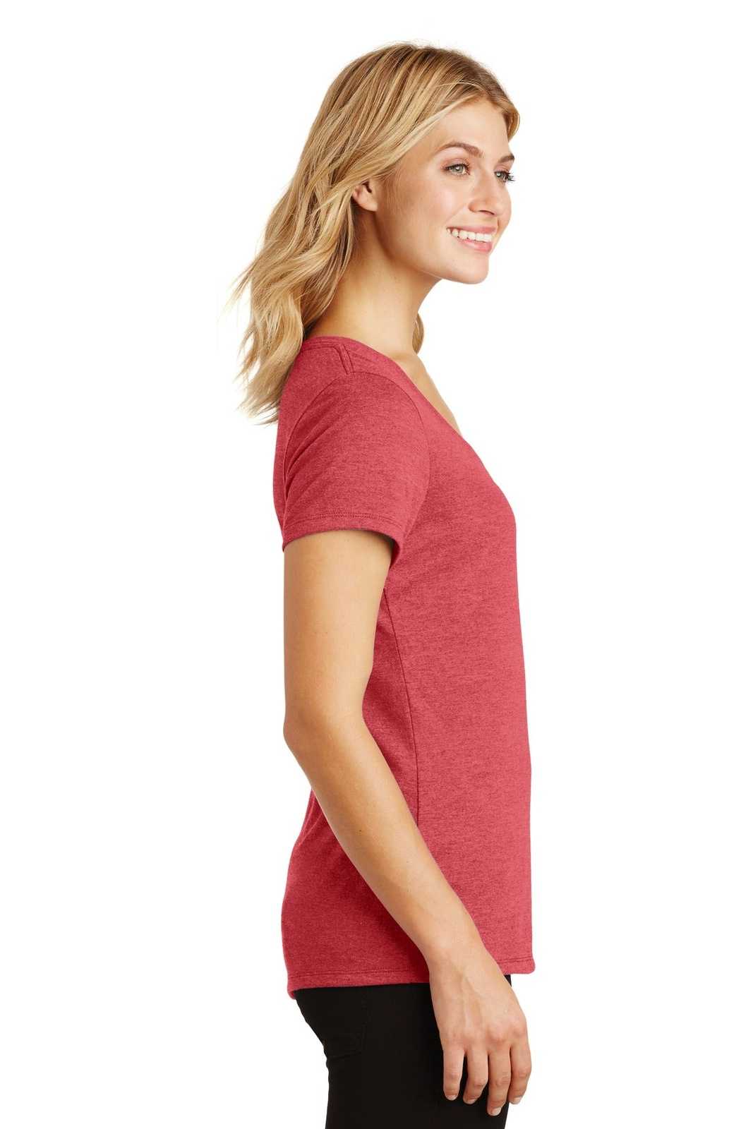 District DM1350L Women&#39;s Perfect Tri V-Neck Tee - Red Frost - HIT a Double - 3