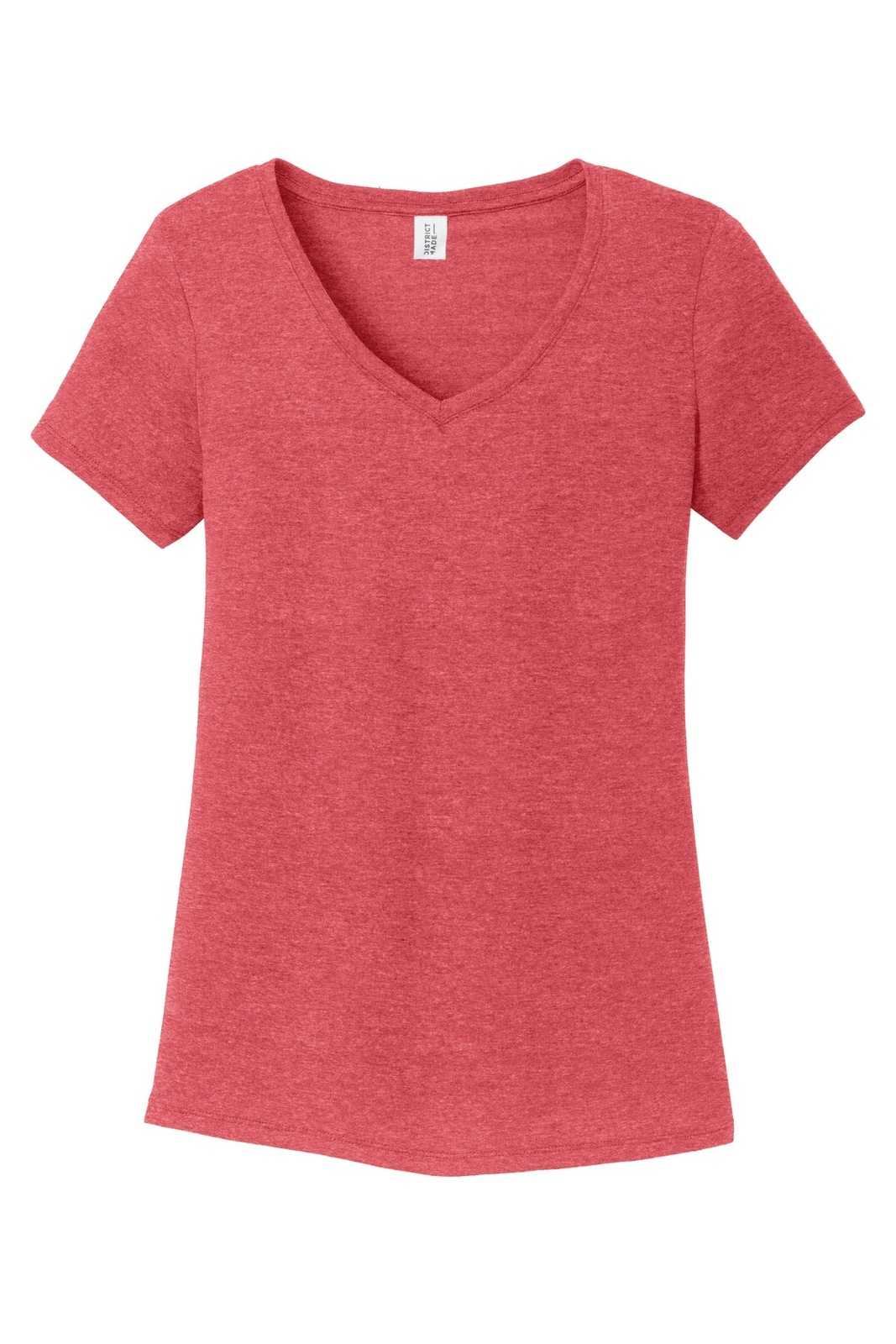 District DM1350L Women&#39;s Perfect Tri V-Neck Tee - Red Frost - HIT a Double - 5