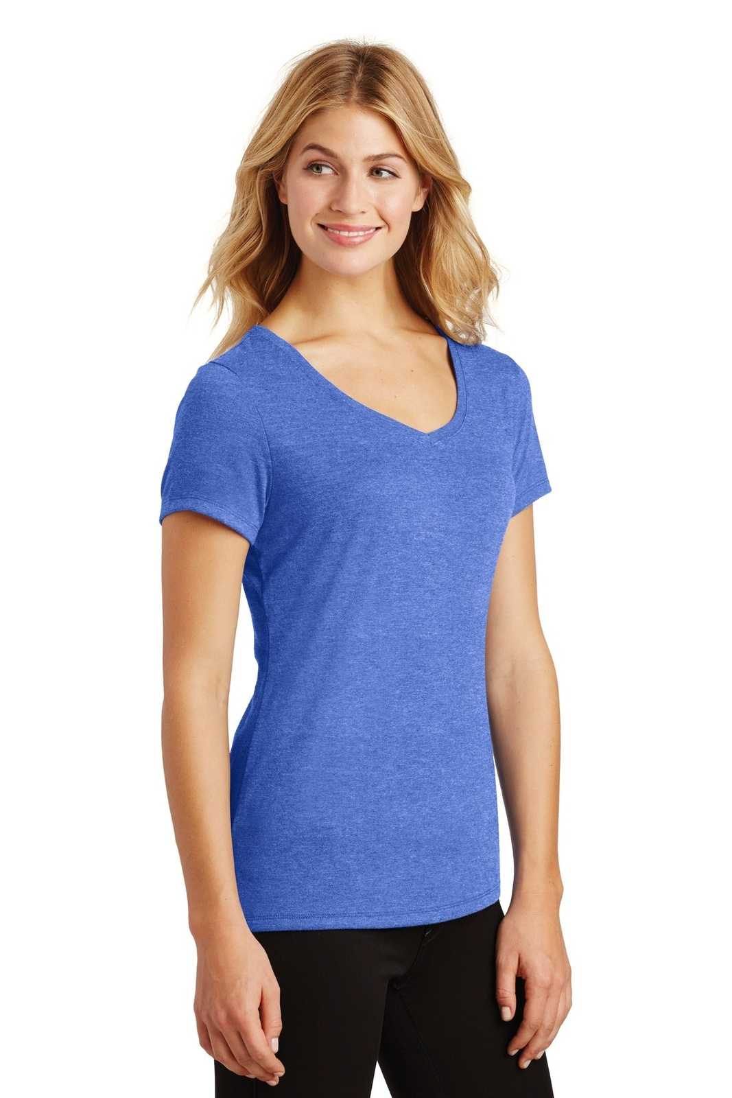 District DM1350L Women&#39;s Perfect Tri V-Neck Tee - Royal Frost - HIT a Double - 4