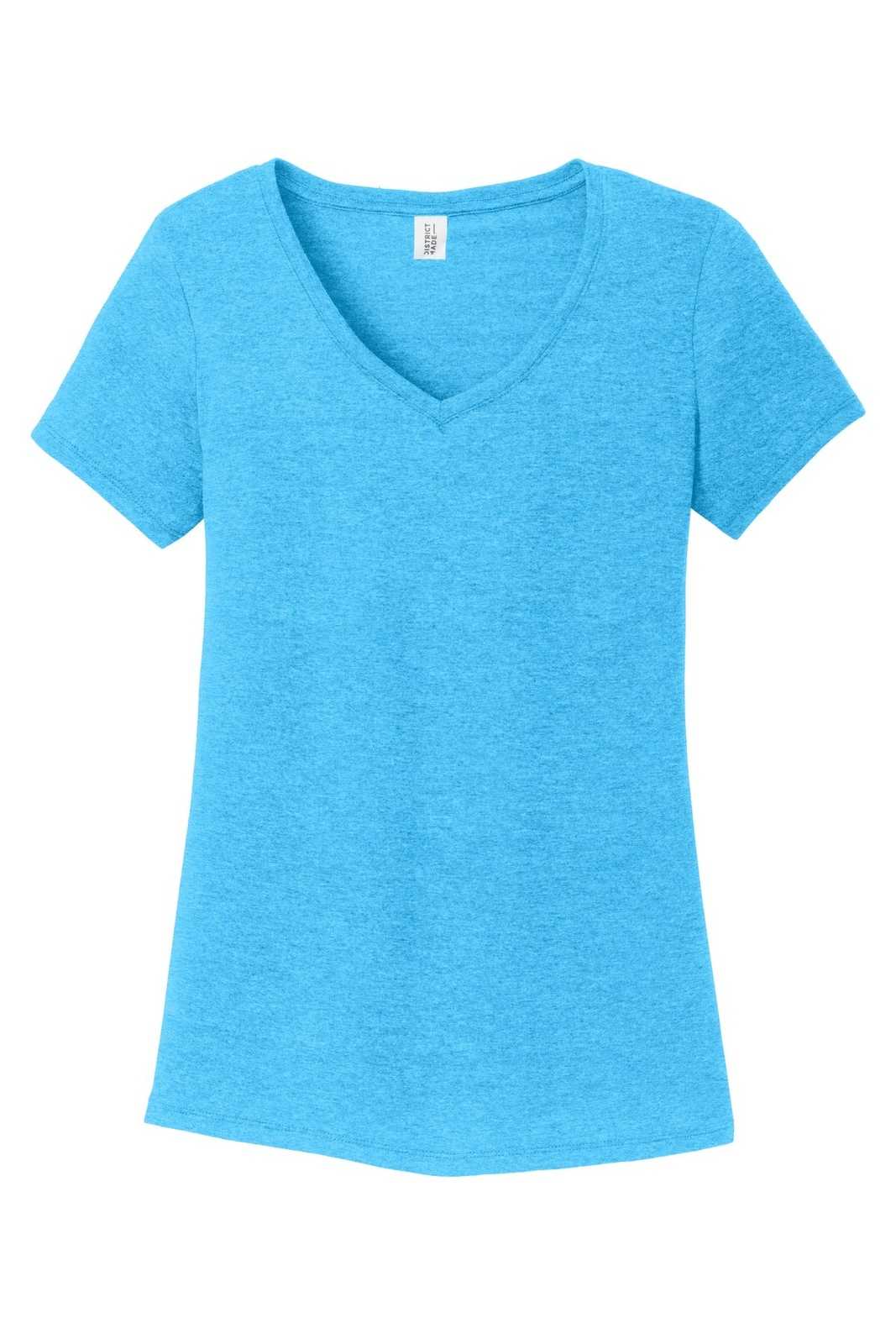 District DM1350L Women&#39;s Perfect Tri V-Neck Tee - Turquoise Frost - HIT a Double - 5