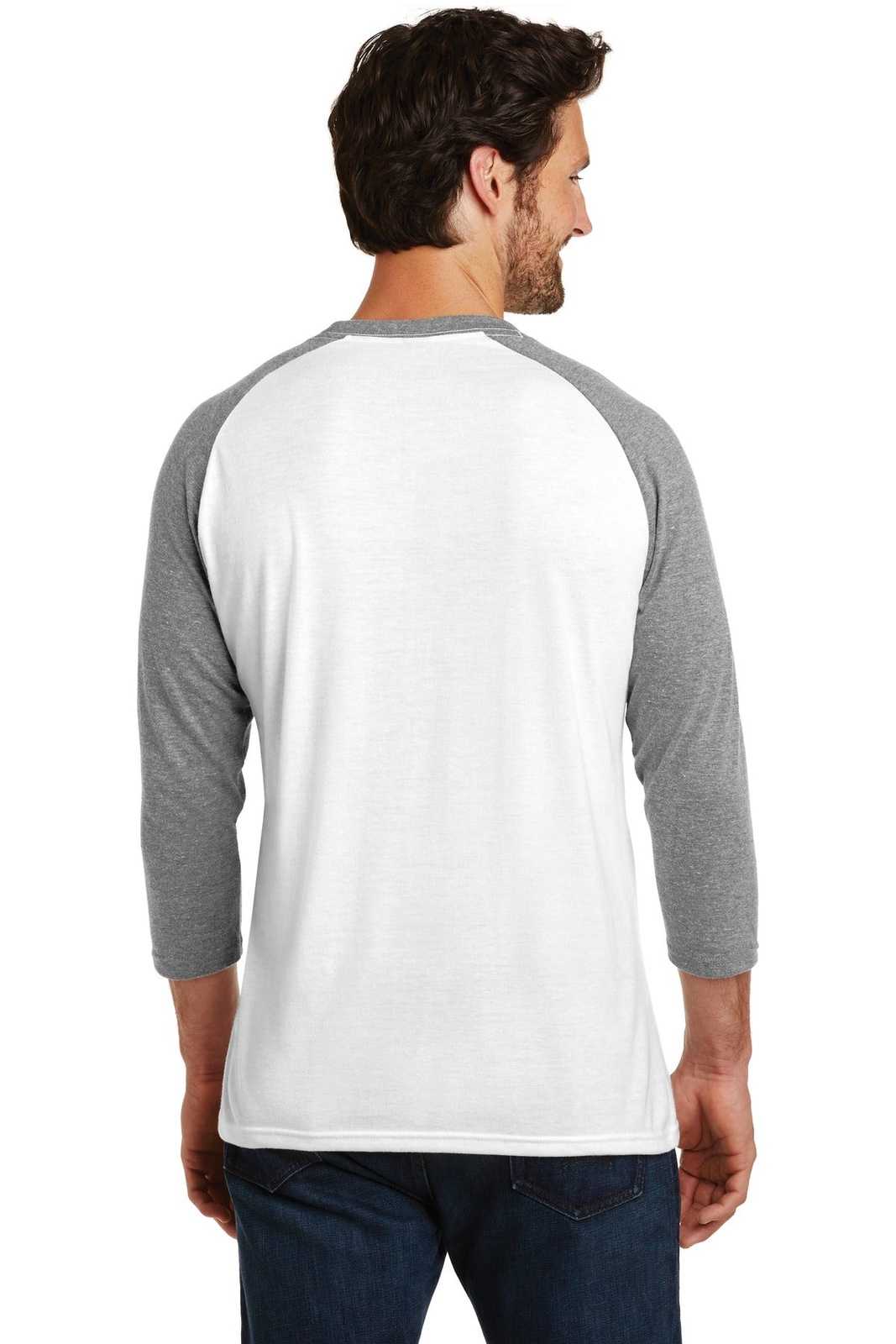 District DM136 Perfect Tri 3/4-Sleeve Raglan - Gray Frost White - HIT a Double - 2