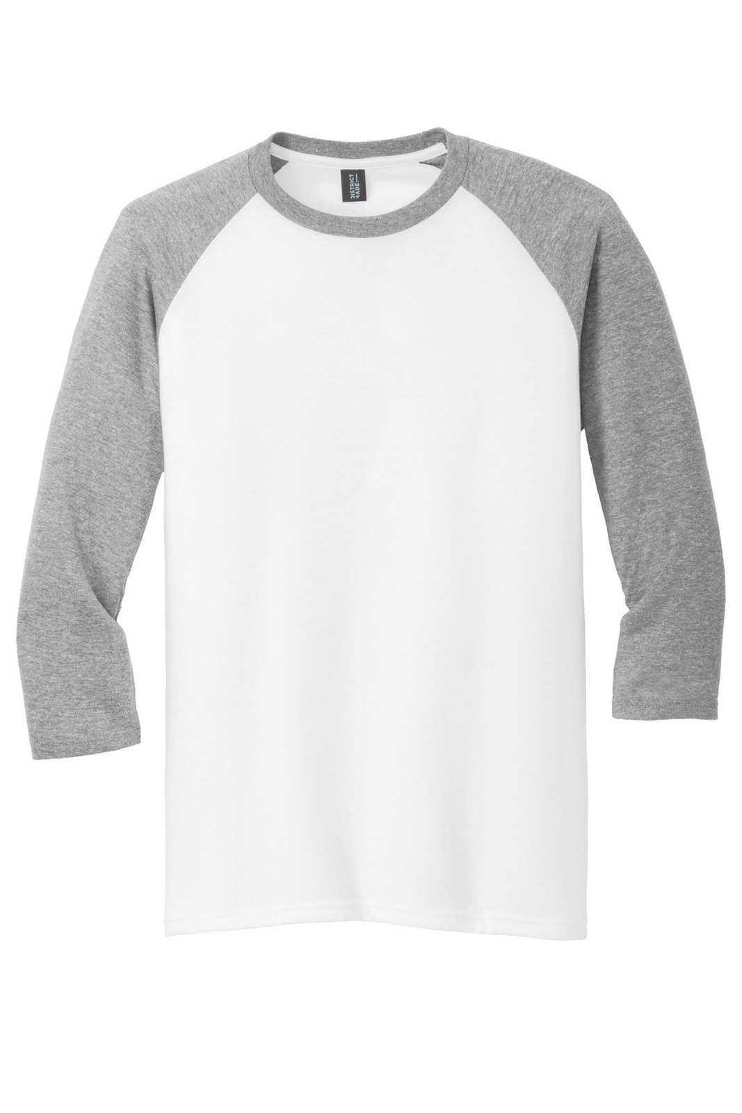 District DM136 Perfect Tri 3/4-Sleeve Raglan - Gray Frost White - HIT a Double - 5