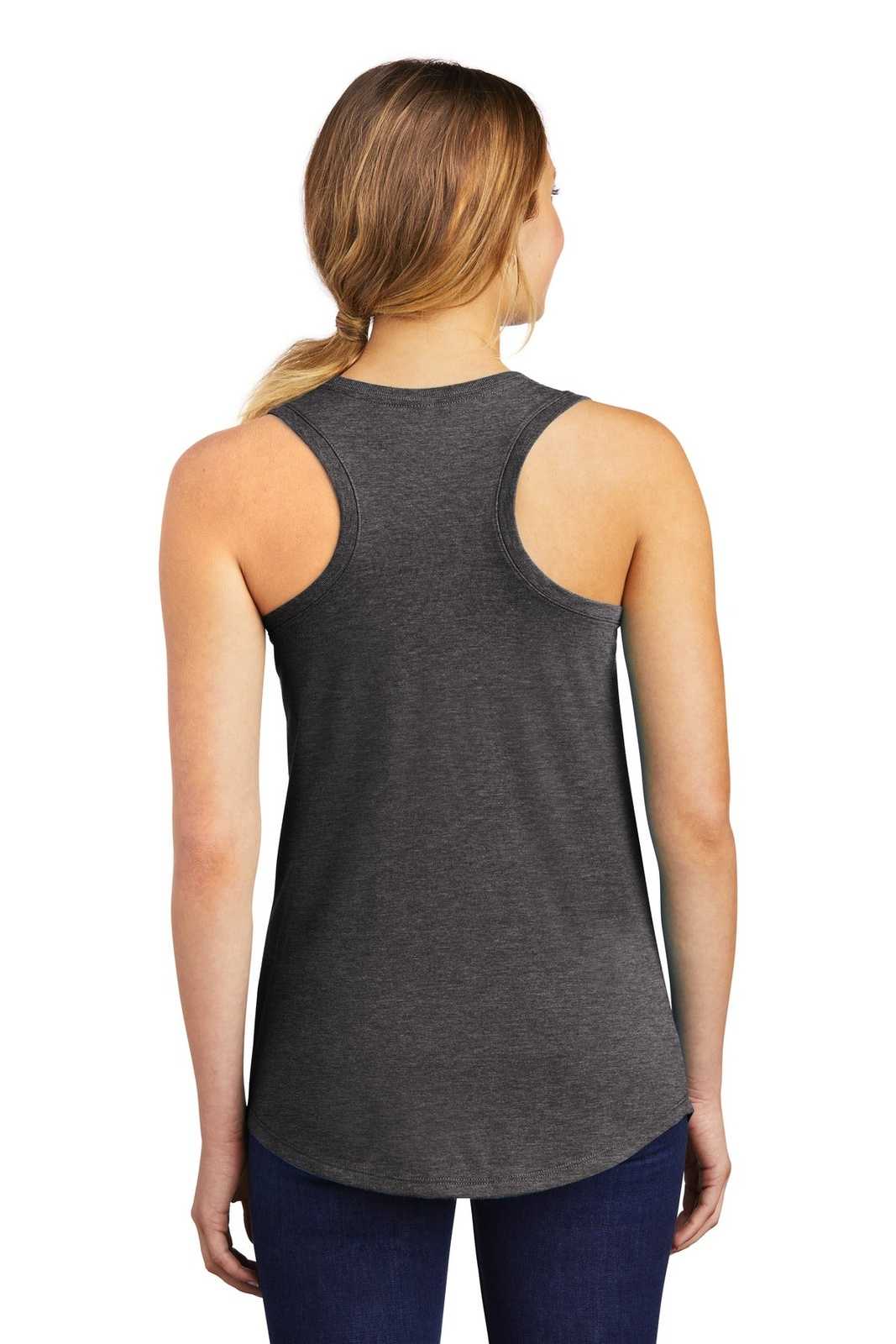 District DM138L Women's Perfect Tri Racerback Tank - Heathered Charcoal - HIT a Double - 1