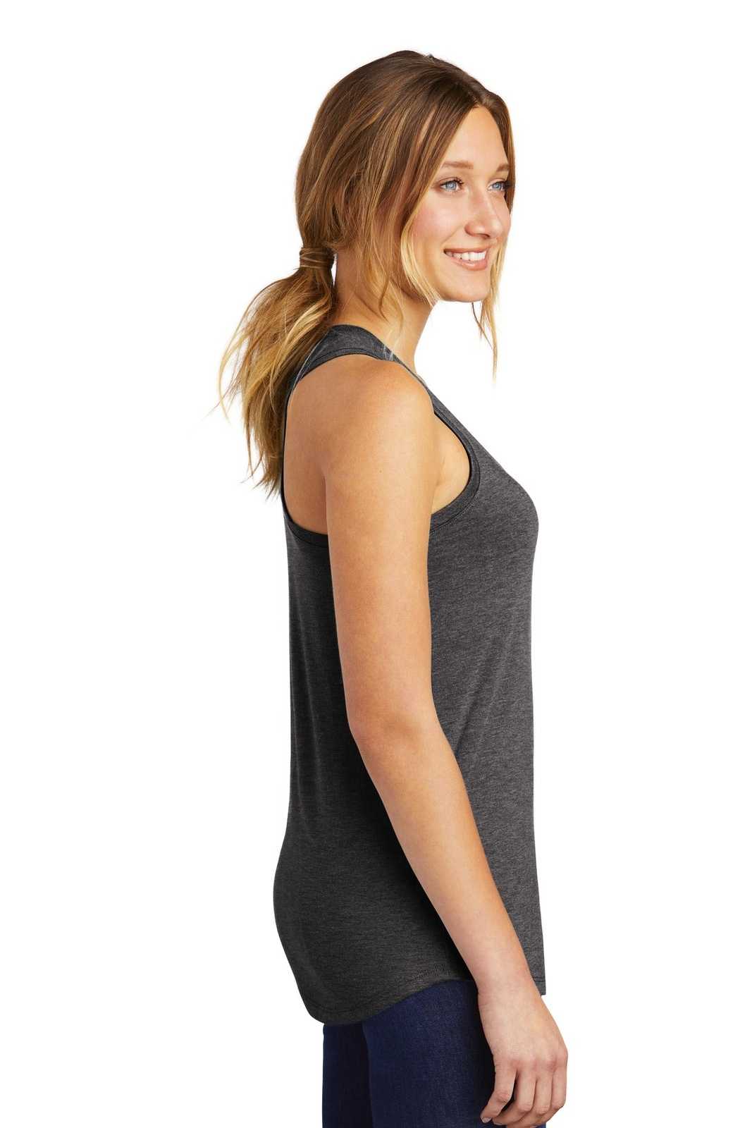 District DM138L Women&#39;s Perfect Tri Racerback Tank - Heathered Charcoal - HIT a Double - 3