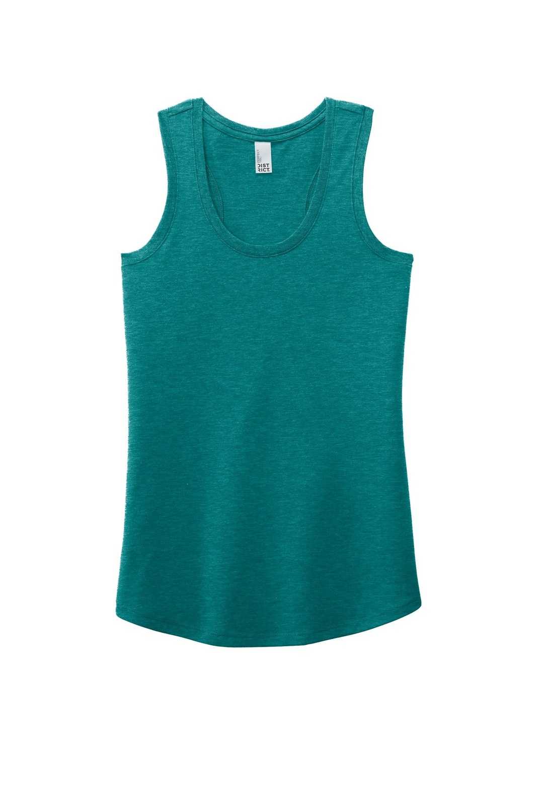 District DM138L Women&#39;s Perfect Tri Racerback Tank - Heathered Teal - HIT a Double - 5