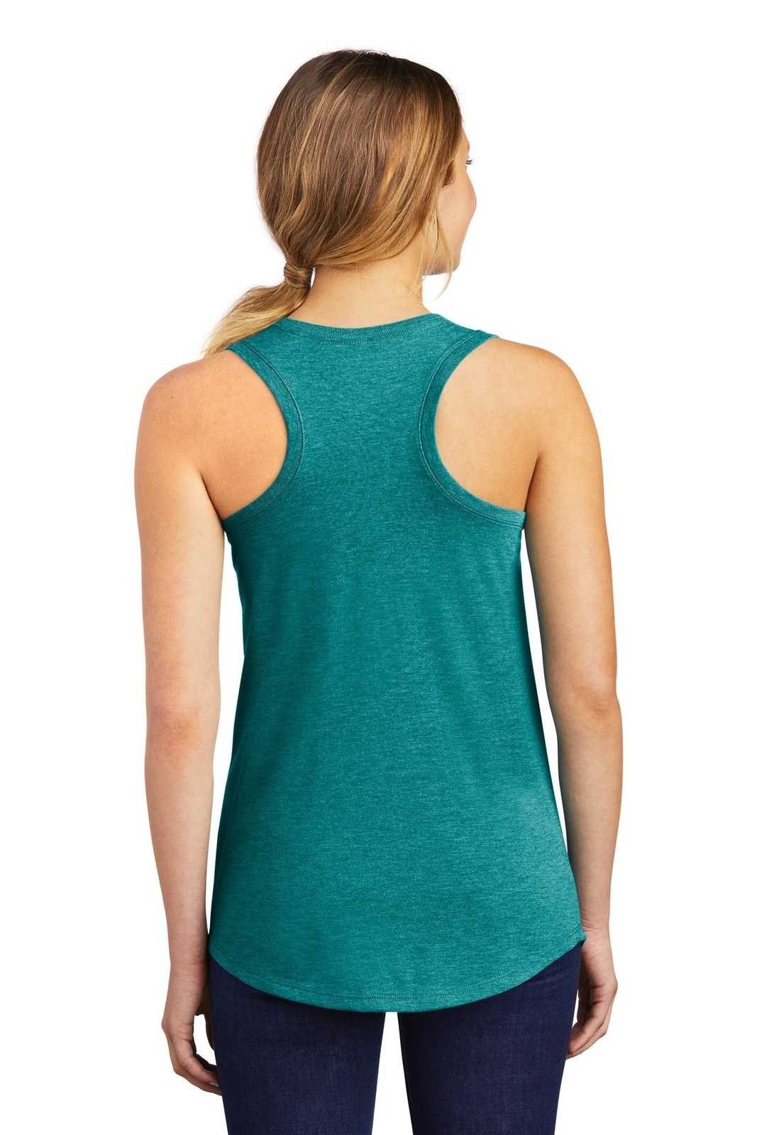 District DM138L Women&#39;s Perfect Tri Racerback Tank - Heathered Teal - HIT a Double - 2