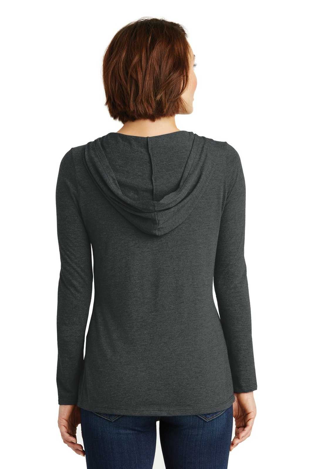 District DM139L Women's Perfect Tri Long Sleeve Hoodie - Black Frost - HIT a Double - 1