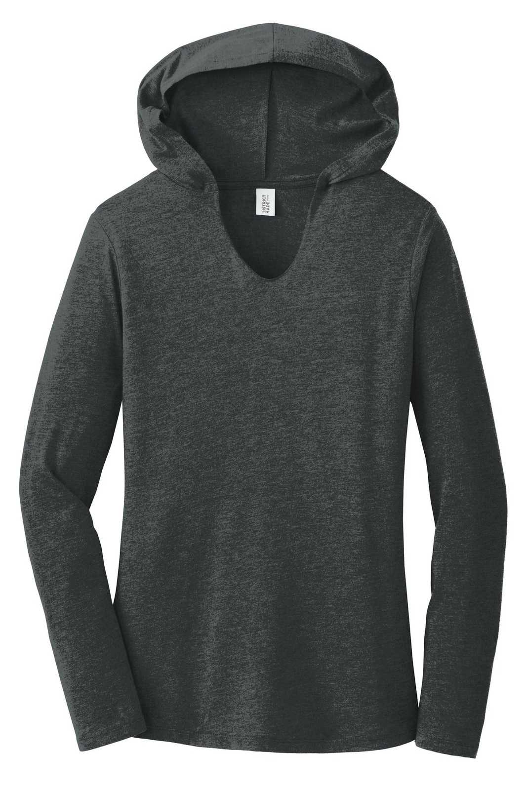 District DM139L Women&#39;s Perfect Tri Long Sleeve Hoodie - Black Frost - HIT a Double - 5