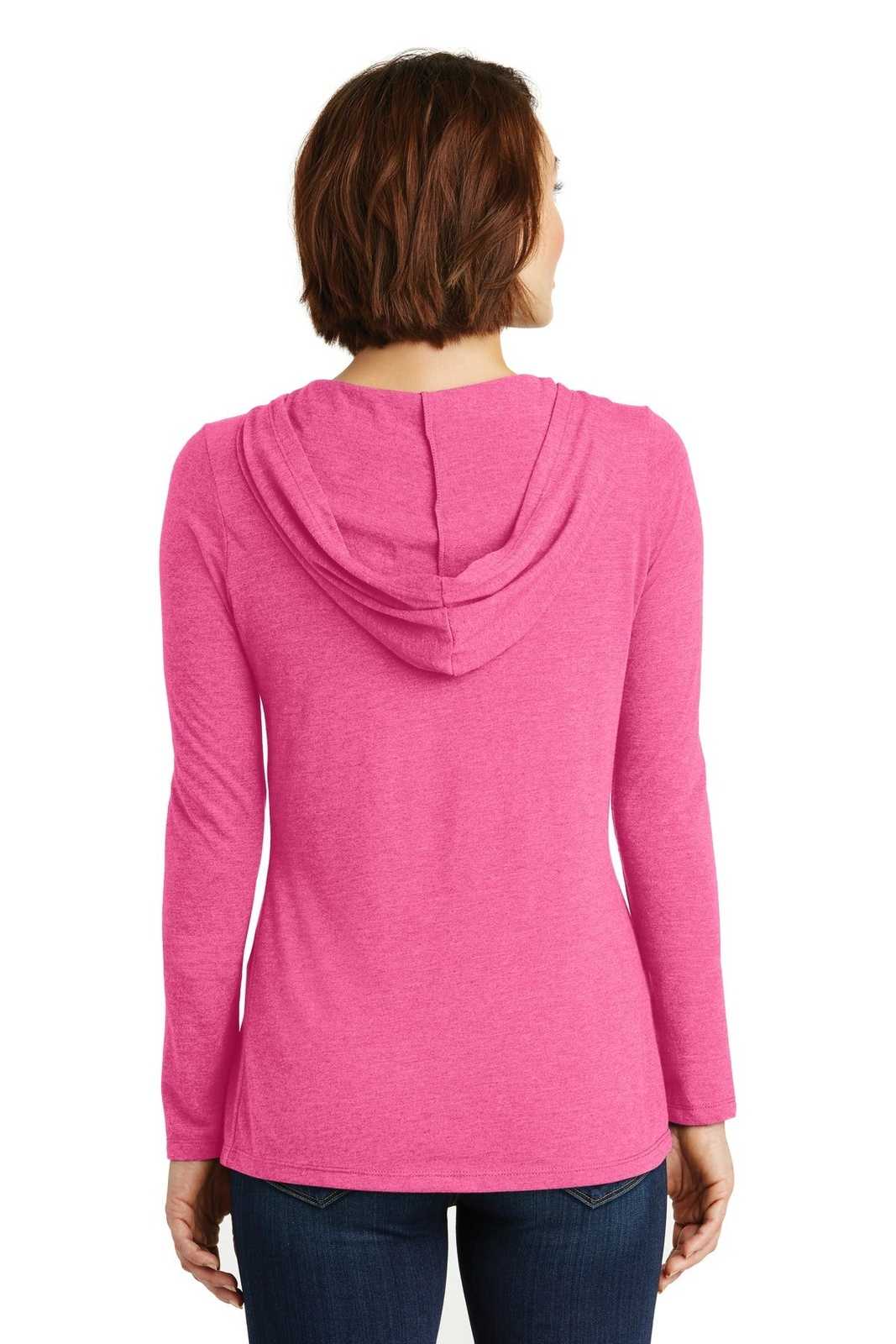 District DM139L Women's Perfect Tri Long Sleeve Hoodie - Fuchsia Frost - HIT a Double - 1