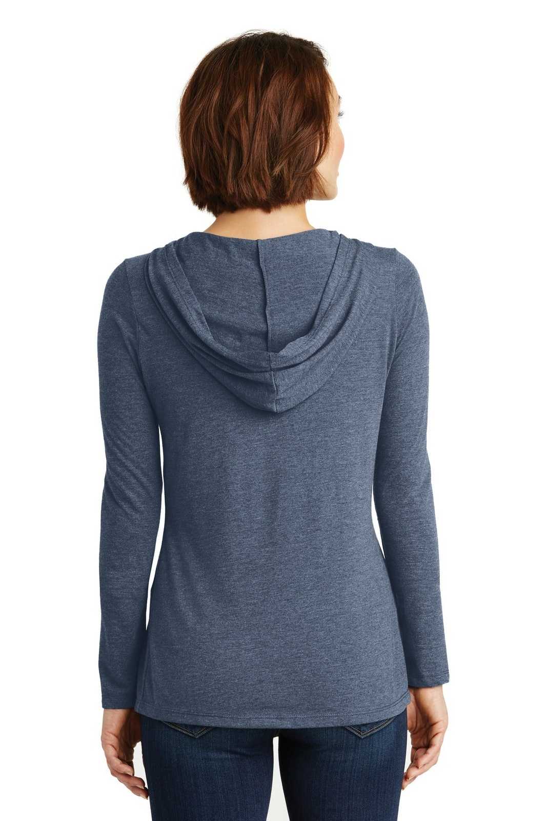 District DM139L Women's Perfect Tri Long Sleeve Hoodie - Navy Frost - HIT a Double - 1