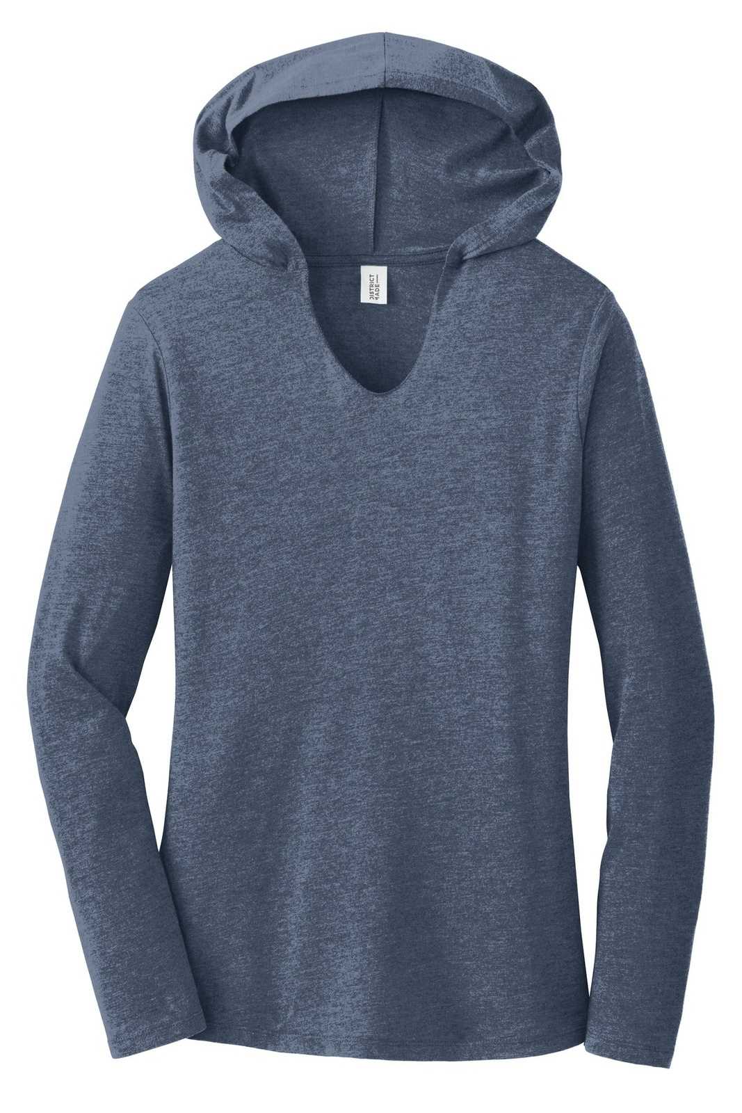 District DM139L Women&#39;s Perfect Tri Long Sleeve Hoodie - Navy Frost - HIT a Double - 5